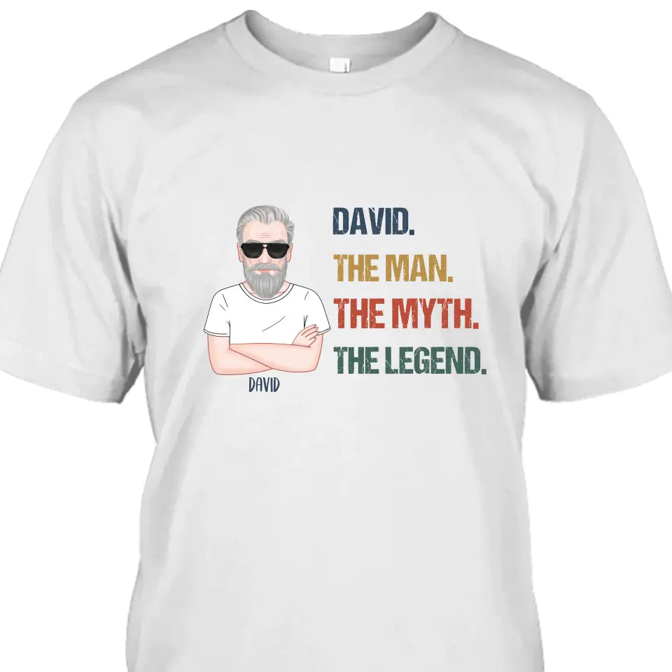 The Man The Myth The Legend - Personalized Light Color T-Shirt and Hoodie - Gift For Birthday, Christmas