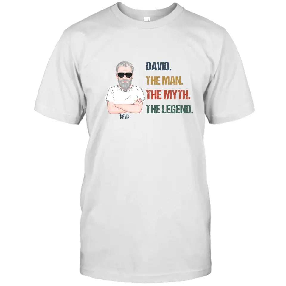 The Man The Myth The Legend - Personalized Light Color T-Shirt and Hoodie - Gift For Birthday, Christmas