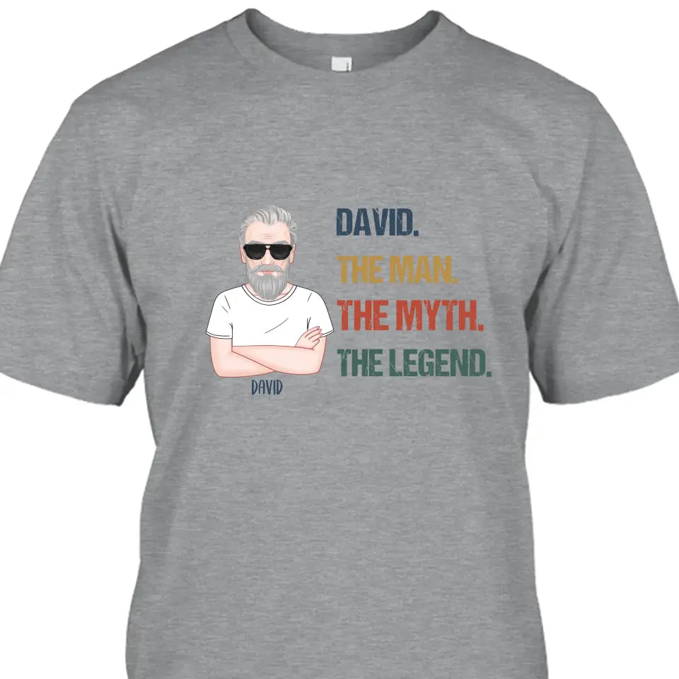 The Man The Myth The Legend - Personalized Light Color T-Shirt and Hoodie - Gift For Birthday, Christmas