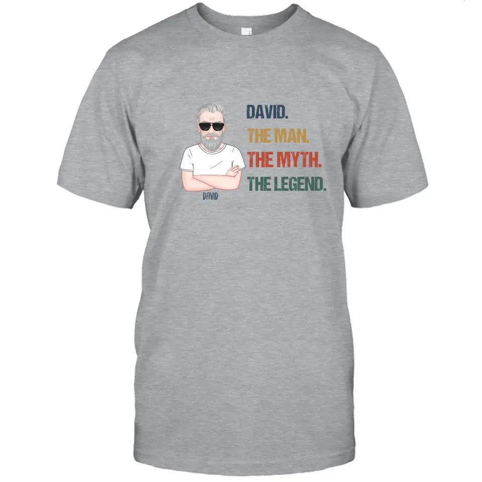 The Man The Myth The Legend - Personalized Light Color T-Shirt and Hoodie - Gift For Birthday, Christmas