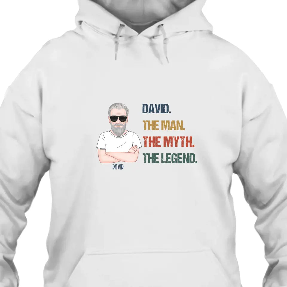 The Man The Myth The Legend - Personalized Light Color T-Shirt and Hoodie - Gift For Birthday, Christmas