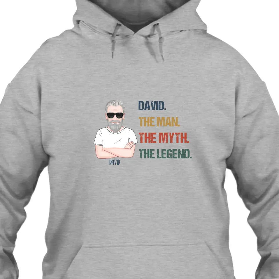 The Man The Myth The Legend - Personalized Light Color T-Shirt and Hoodie - Gift For Birthday, Christmas