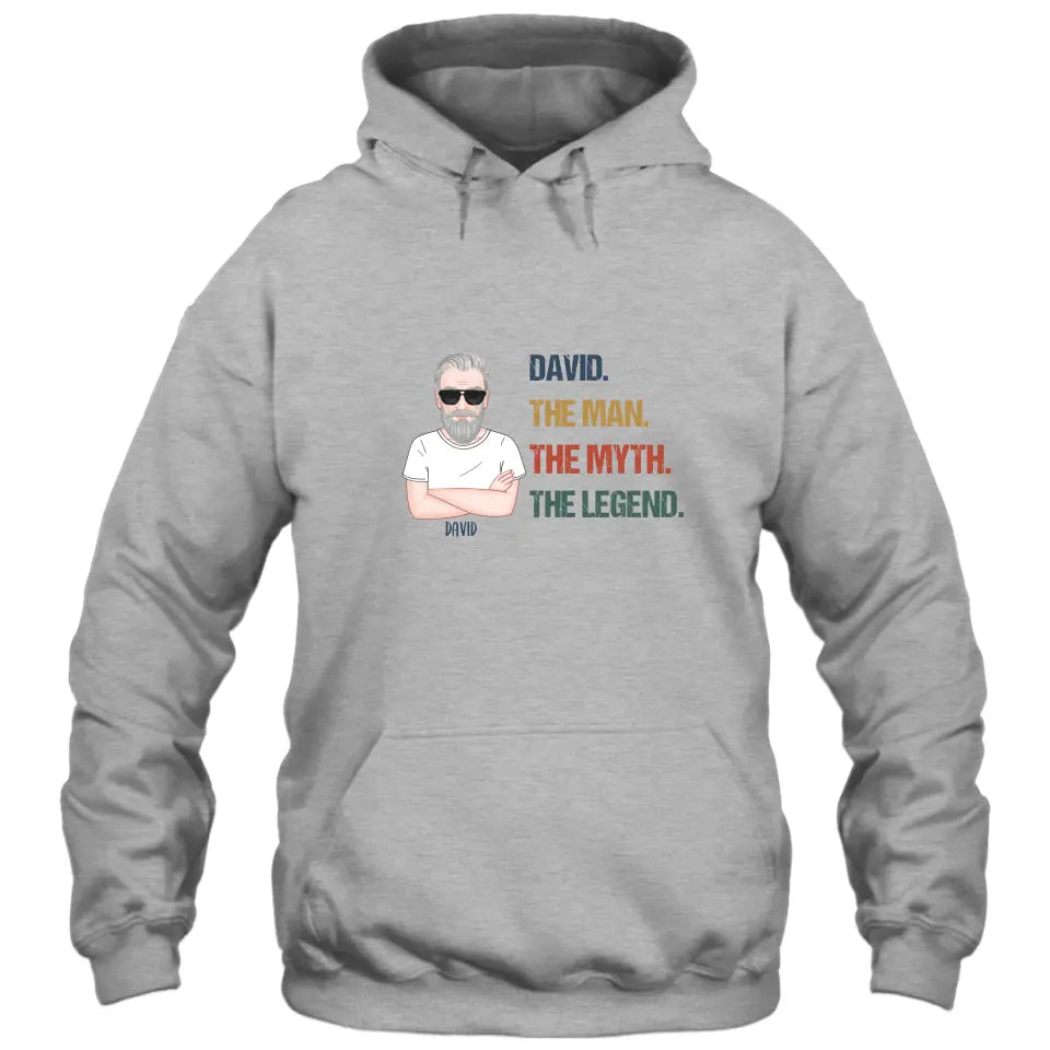 The Man The Myth The Legend - Personalized Light Color T-Shirt and Hoodie - Gift For Birthday, Christmas