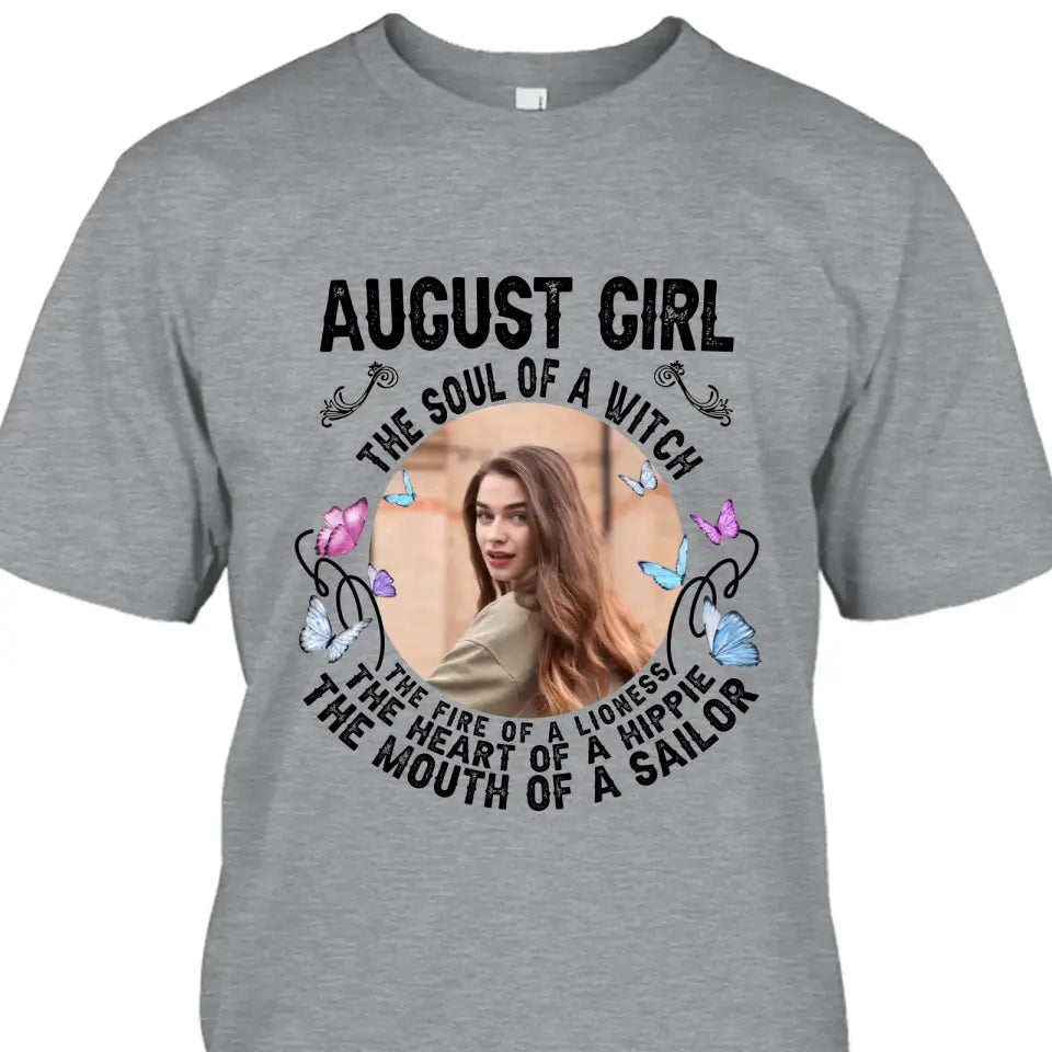 Custom 12 Birthday Month - The Soul Of A Witch - Personalized Photo T-Shirt and Hoodie - Gift For Birthday