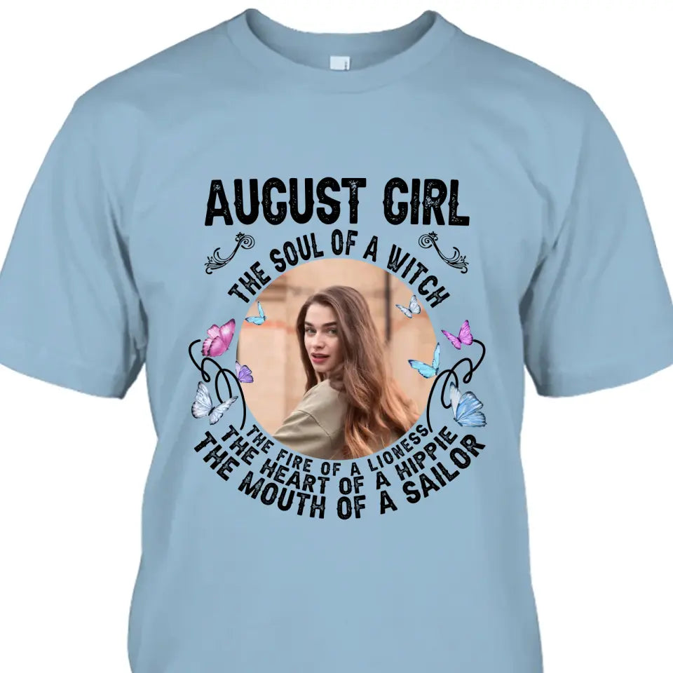 Custom 12 Birthday Month - The Soul Of A Witch - Personalized Photo T-Shirt and Hoodie - Gift For Birthday