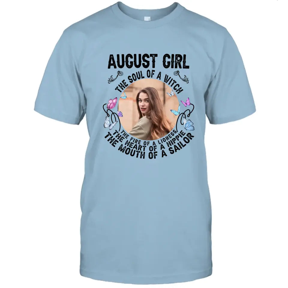 Custom 12 Birthday Month - The Soul Of A Witch - Personalized Photo T-Shirt and Hoodie - Gift For Birthday