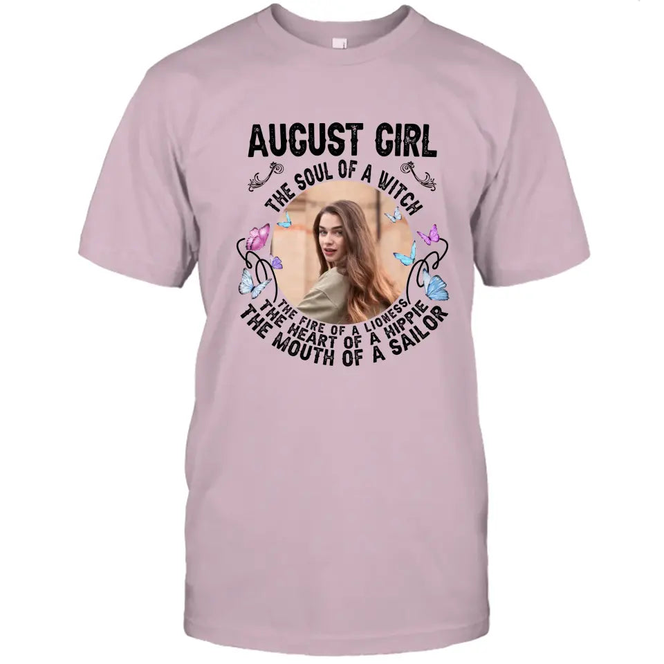 Custom 12 Birthday Month - The Soul Of A Witch - Personalized Photo T-Shirt and Hoodie - Gift For Birthday