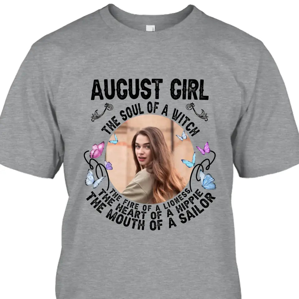 Custom 12 Birthday Month - The Soul Of A Witch - Personalized Photo T-Shirt and Hoodie - Gift For Birthday