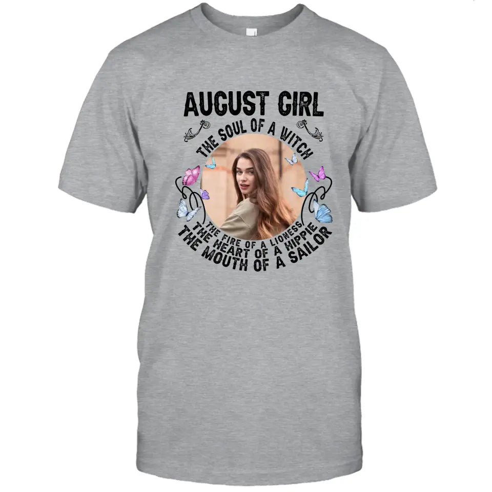 Custom 12 Birthday Month - The Soul Of A Witch - Personalized Photo T-Shirt and Hoodie - Gift For Birthday