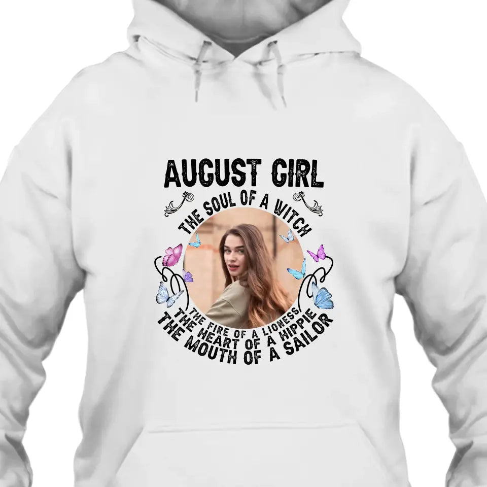 Custom 12 Birthday Month - The Soul Of A Witch - Personalized Photo T-Shirt and Hoodie - Gift For Birthday