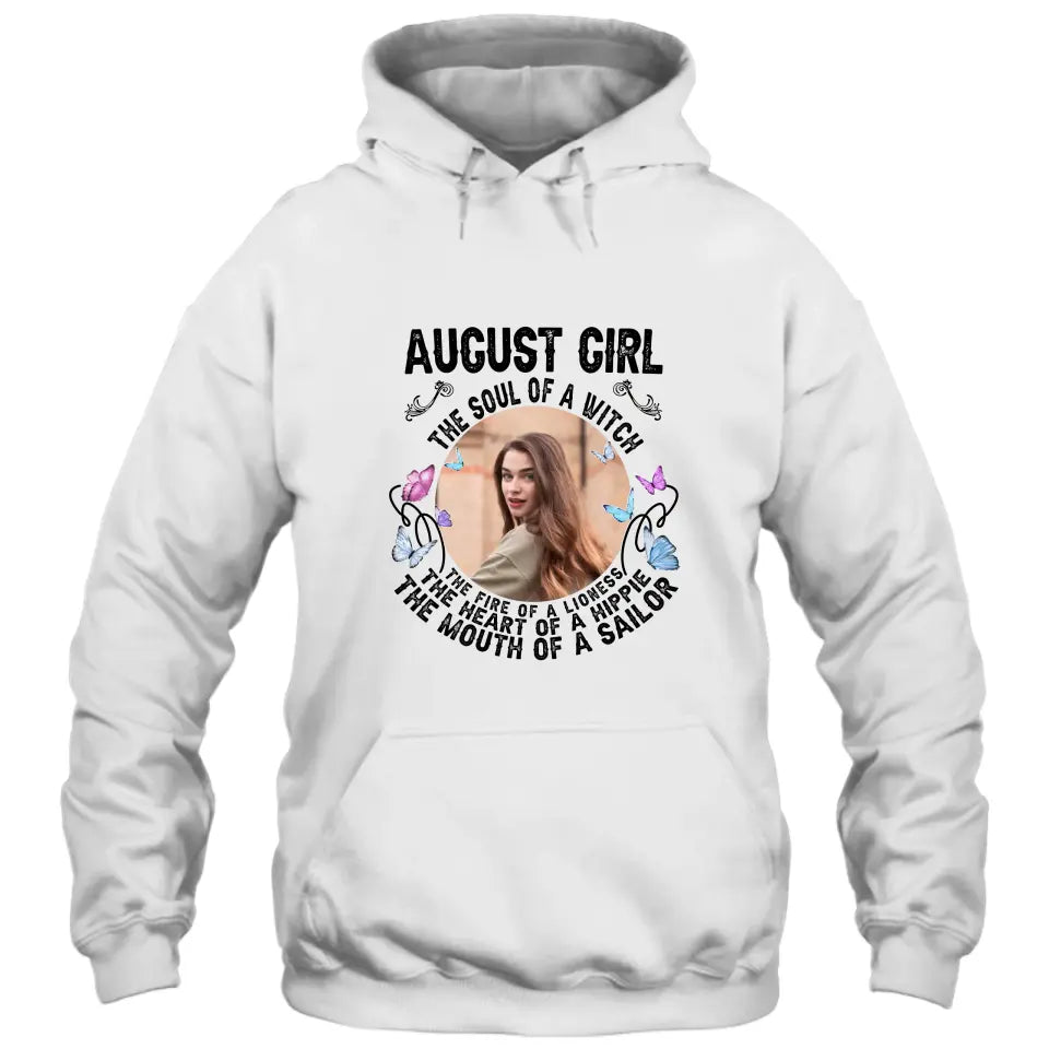 Custom 12 Birthday Month - The Soul Of A Witch - Personalized Photo T-Shirt and Hoodie - Gift For Birthday