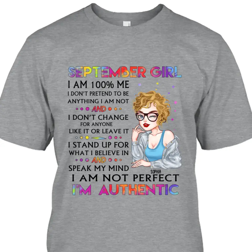 Personalized 12 Birthday Month - I'm Authentic Cute Girl - Personalized T-Shirt and Hoodie - Gift For Birthday