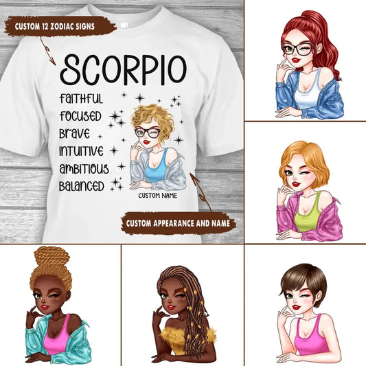 Personalized 12 Zodiac Signs - Custom T-Shirt and Hoodie - Gift For Birthday