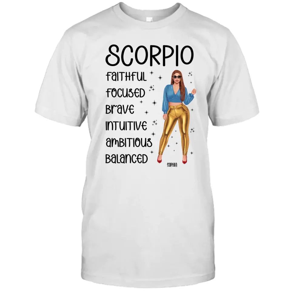 Personalized 12 Zodiac Signs - Fashion Girl - Custom T-Shirt and Hoodie - Gift For Birthday