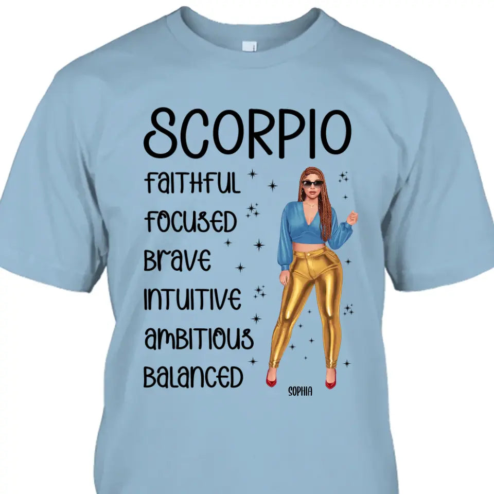 Personalized 12 Zodiac Signs - Fashion Girl - Custom T-Shirt and Hoodie - Gift For Birthday