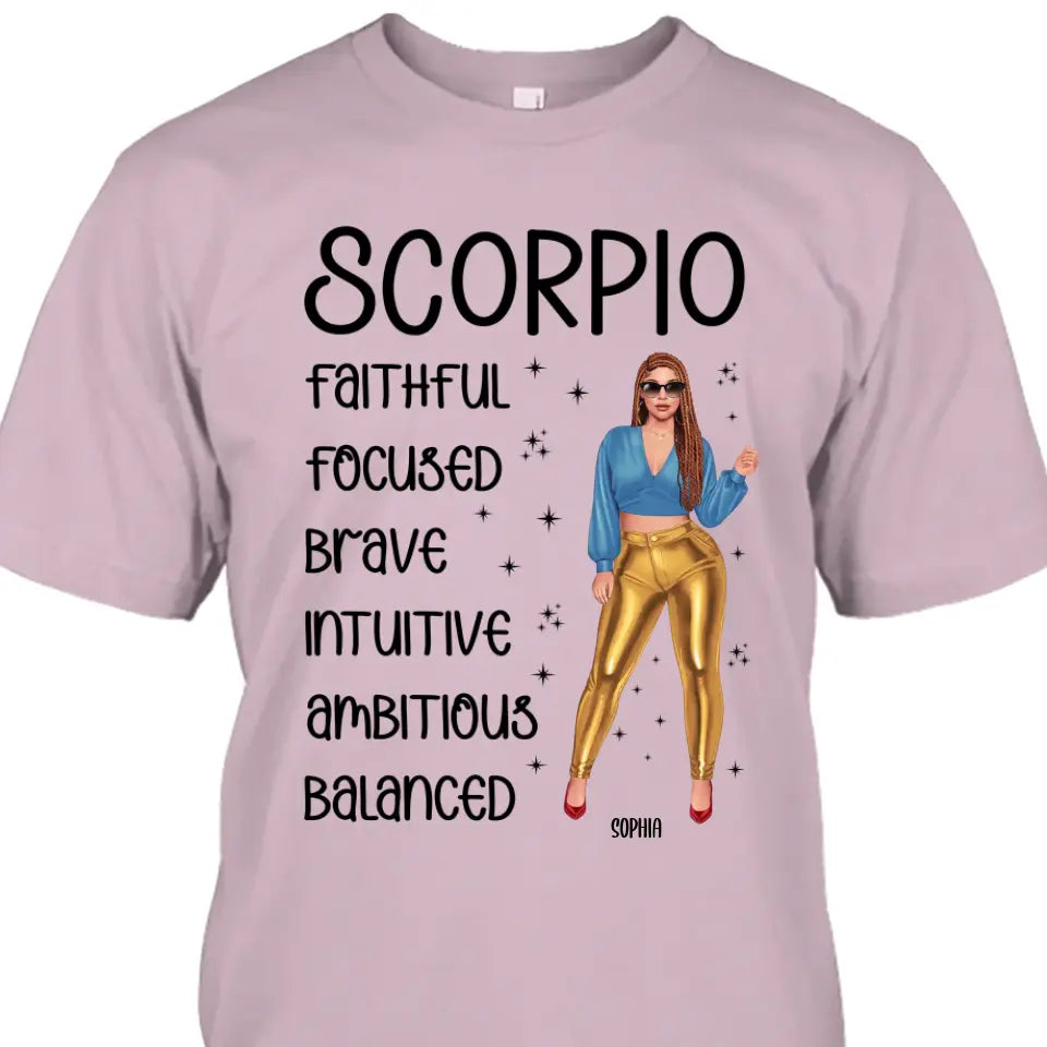 Personalized 12 Zodiac Signs - Fashion Girl - Custom T-Shirt and Hoodie - Gift For Birthday