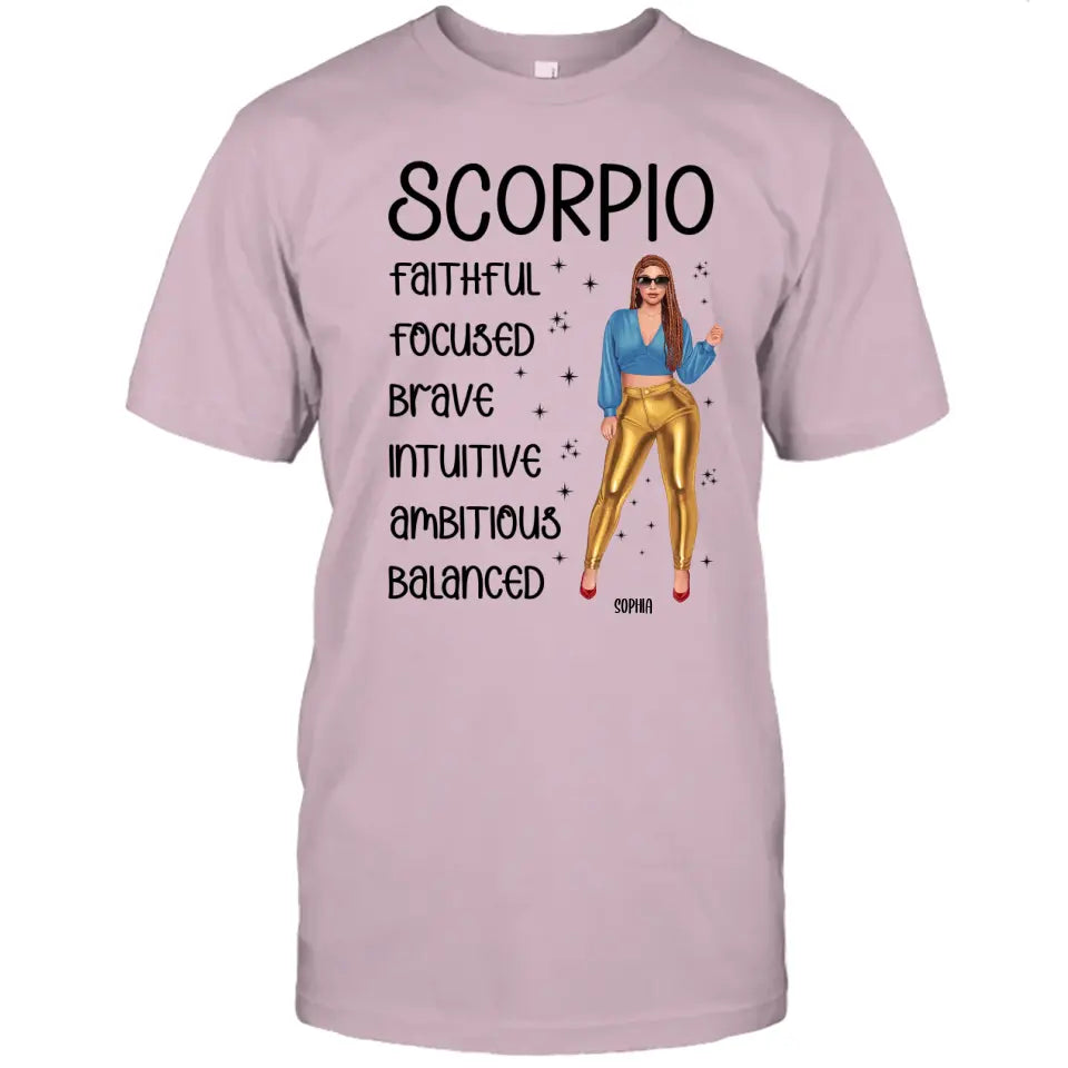 Personalized 12 Zodiac Signs - Fashion Girl - Custom T-Shirt and Hoodie - Gift For Birthday