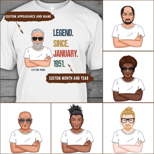 Personalized Birthday Month and Year - Legend Since, Legend Was Born In - Personalized Light Color T-Shirt and Hoodie - Gift For Birthday