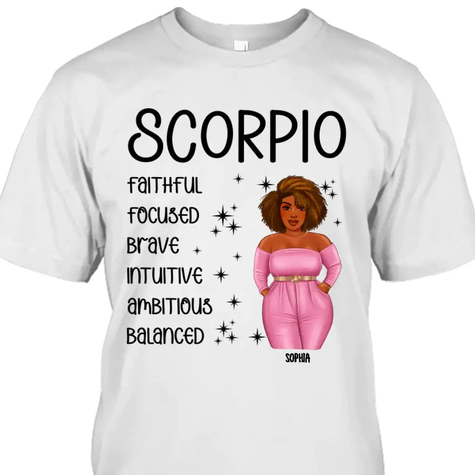 Personalized 12 Zodiac Signs - Colorful Girl - Custom T-Shirt and Hoodie - Gift For Birthday