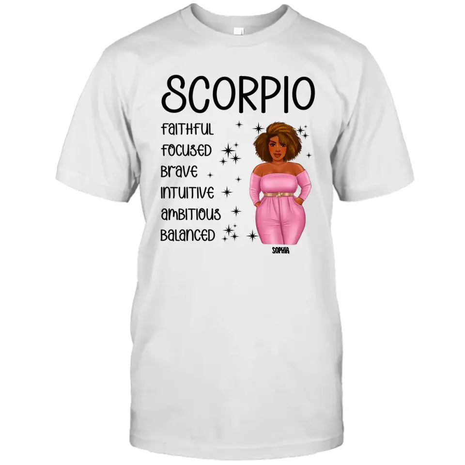 Personalized 12 Zodiac Signs - Colorful Girl - Custom T-Shirt and Hoodie - Gift For Birthday