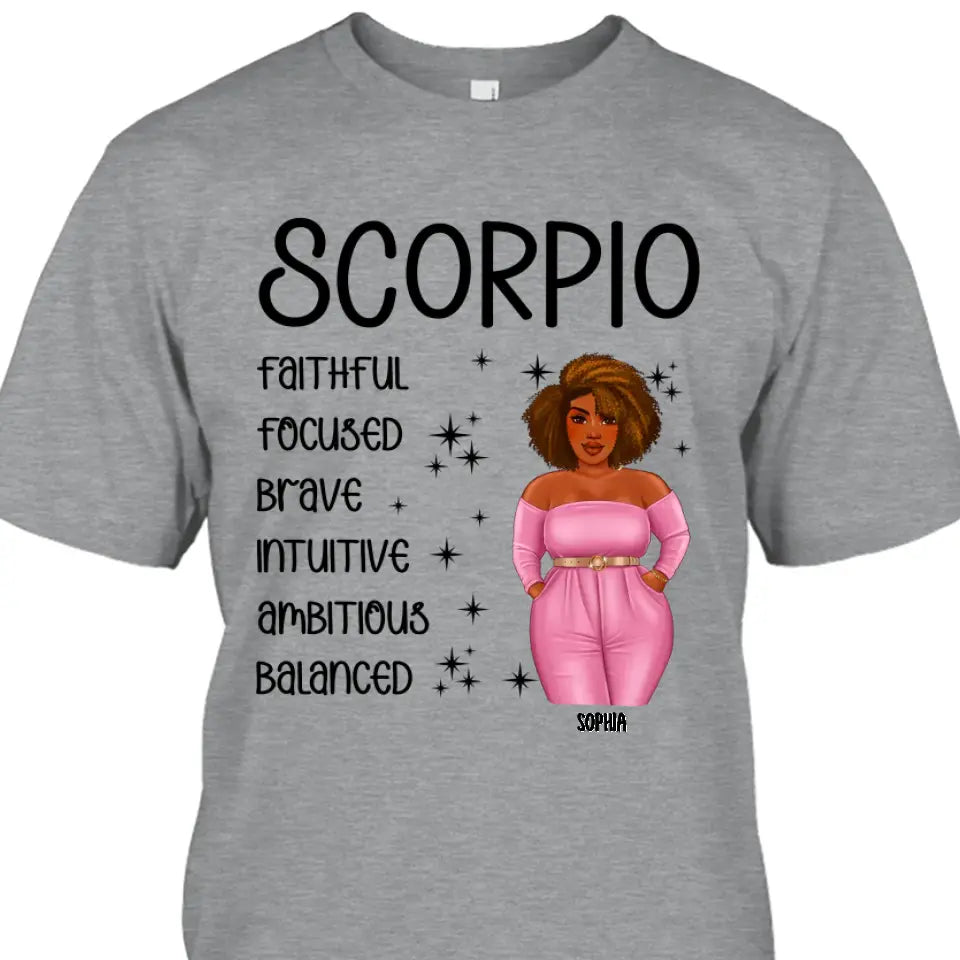 Personalized 12 Zodiac Signs - Colorful Girl - Custom T-Shirt and Hoodie - Gift For Birthday