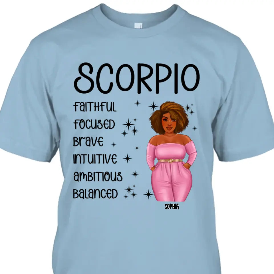 Personalized 12 Zodiac Signs - Colorful Girl - Custom T-Shirt and Hoodie - Gift For Birthday