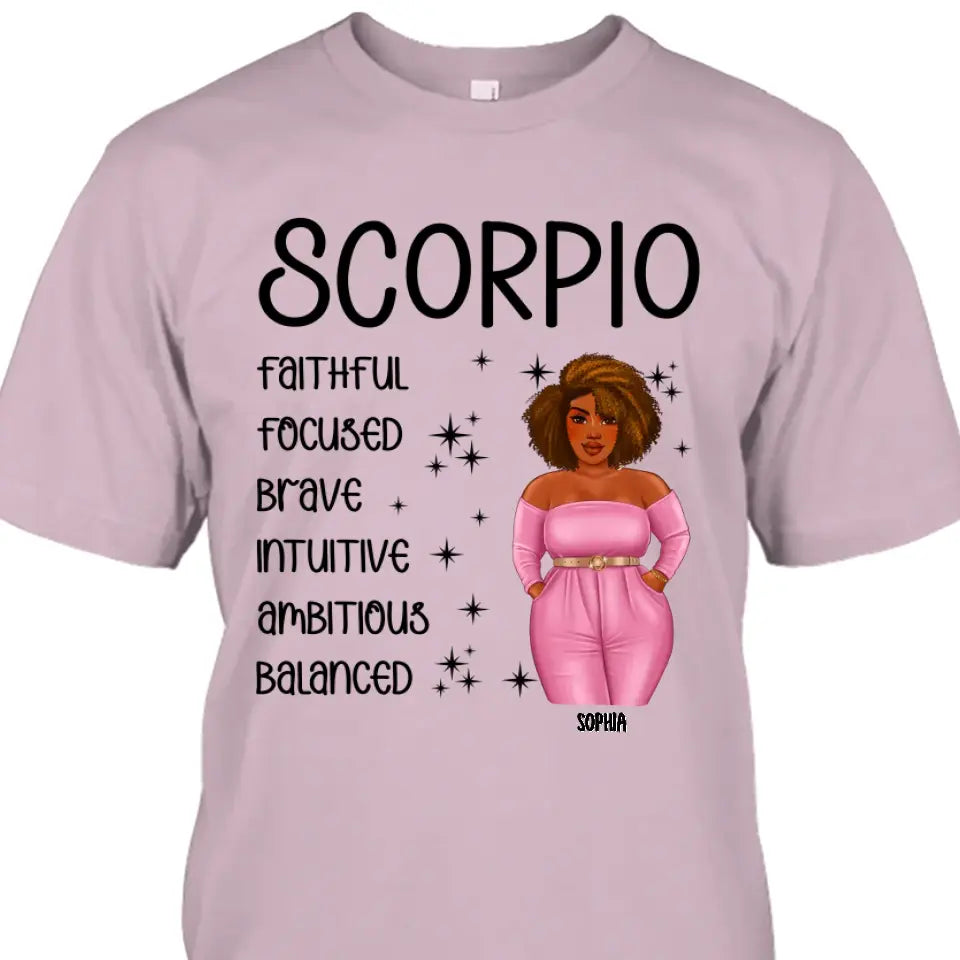 Personalized 12 Zodiac Signs - Colorful Girl - Custom T-Shirt and Hoodie - Gift For Birthday