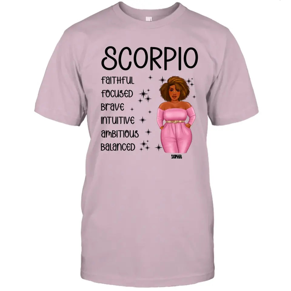 Personalized 12 Zodiac Signs - Colorful Girl - Custom T-Shirt and Hoodie - Gift For Birthday