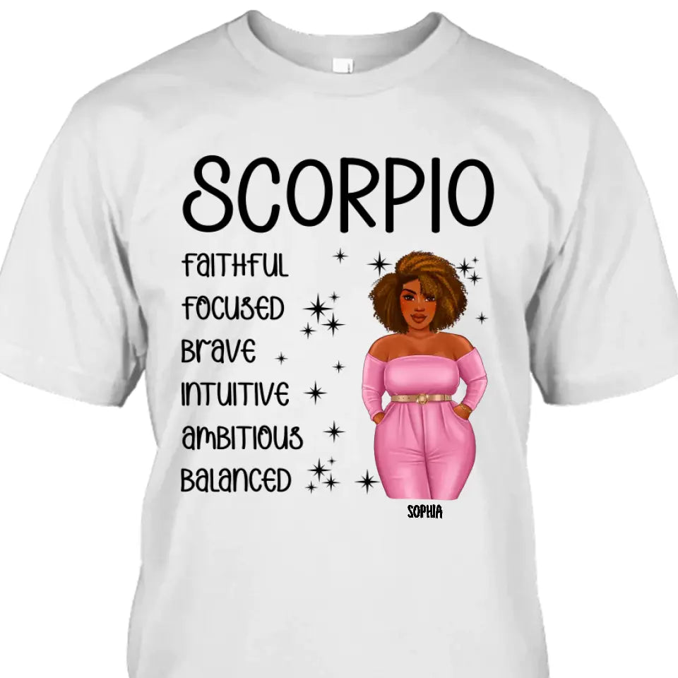 Personalized 12 Zodiac Signs - Colorful Girl - Custom T-Shirt and Hoodie - Gift For Birthday