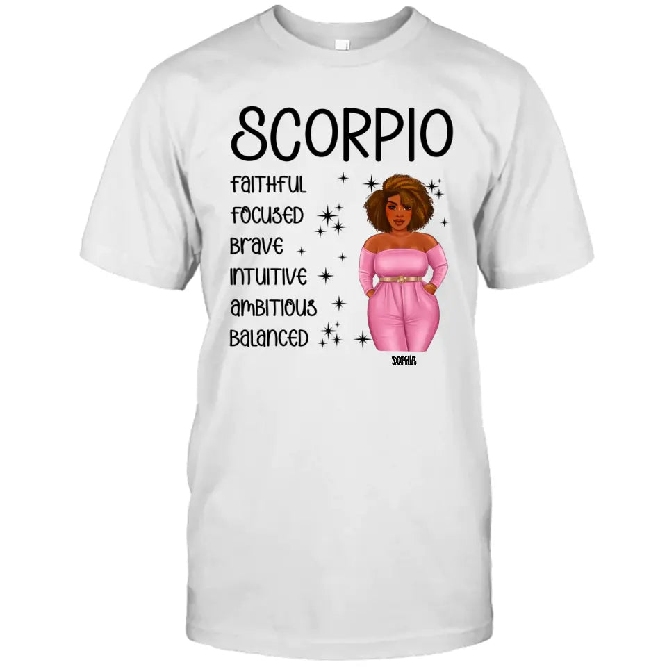 Personalized 12 Zodiac Signs - Colorful Girl - Custom T-Shirt and Hoodie - Gift For Birthday