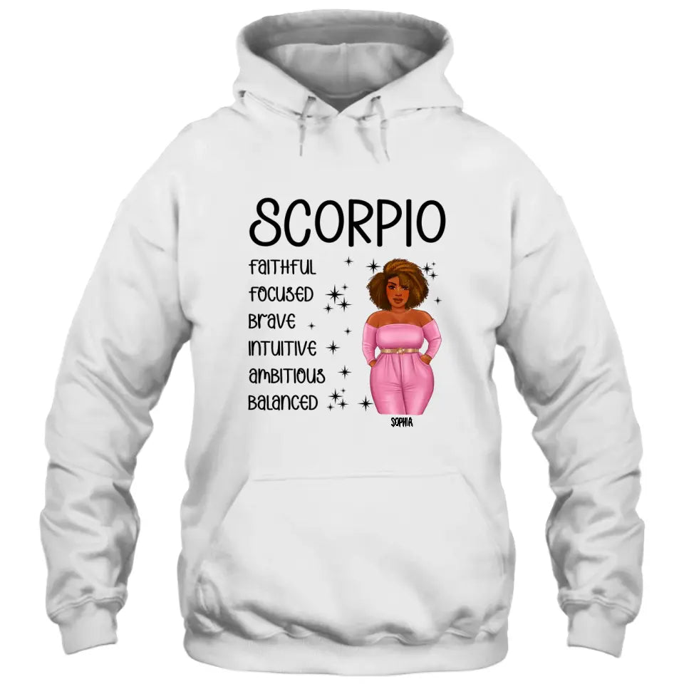 Personalized 12 Zodiac Signs - Colorful Girl - Custom T-Shirt and Hoodie - Gift For Birthday