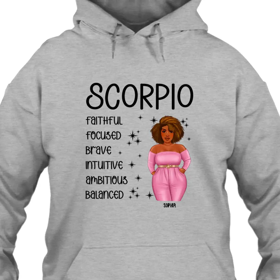 Personalized 12 Zodiac Signs - Colorful Girl - Custom T-Shirt and Hoodie - Gift For Birthday