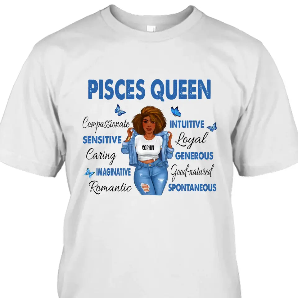 Personalized 12 Zodiac Queen - Custom T-Shirt and Hoodie - Gift For Birthday