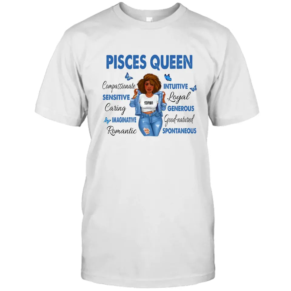 Personalized 12 Zodiac Queen - Custom T-Shirt and Hoodie - Gift For Birthday