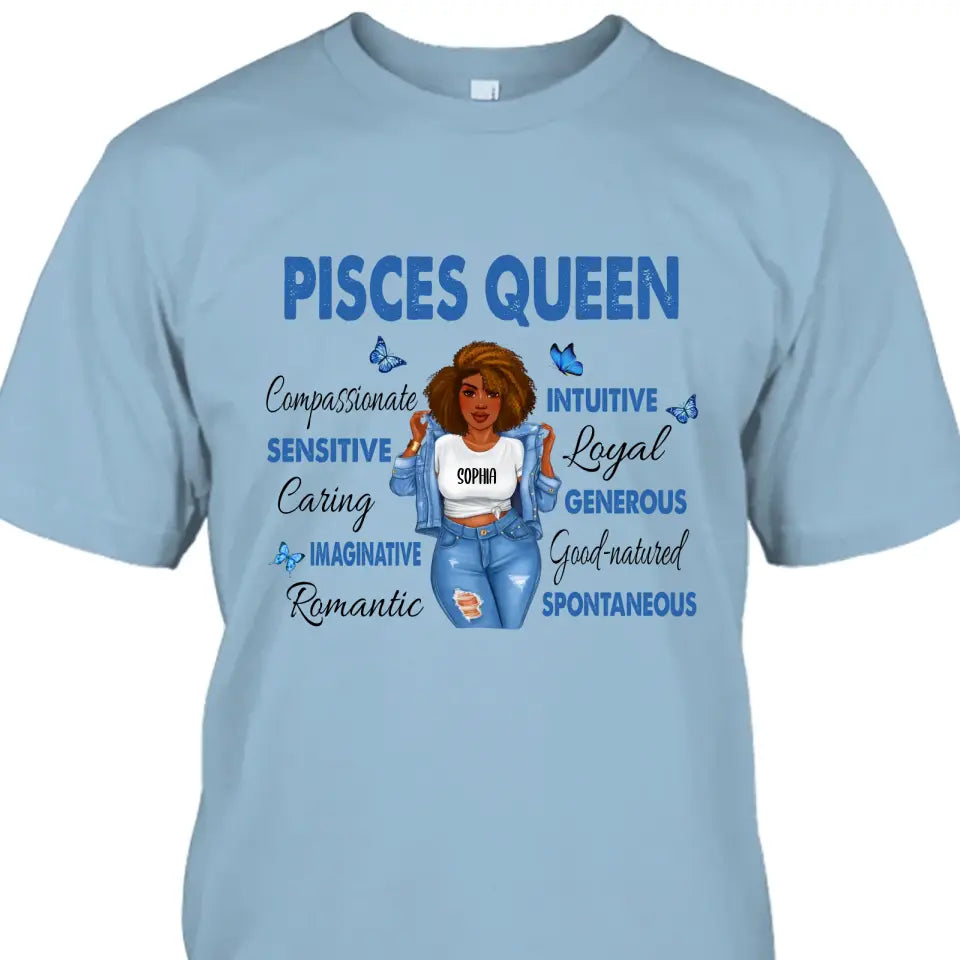 Personalized 12 Zodiac Queen - Custom T-Shirt and Hoodie - Gift For Birthday