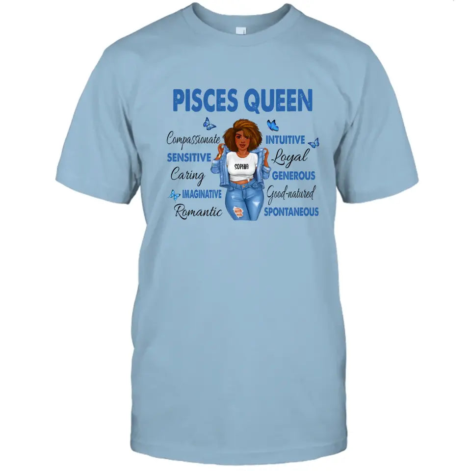 Personalized 12 Zodiac Queen - Custom T-Shirt and Hoodie - Gift For Birthday