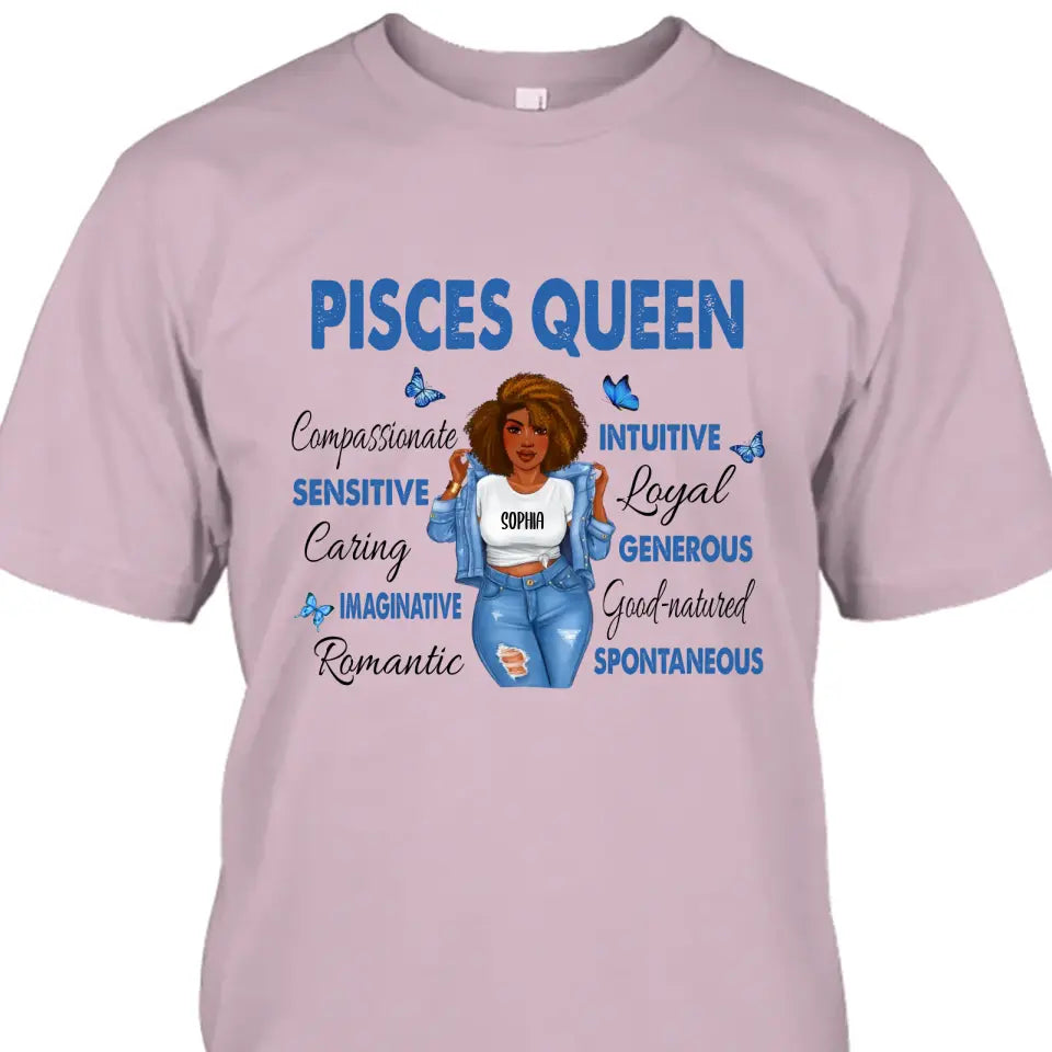 Personalized 12 Zodiac Queen - Custom T-Shirt and Hoodie - Gift For Birthday