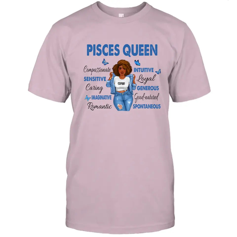 Personalized 12 Zodiac Queen - Custom T-Shirt and Hoodie - Gift For Birthday