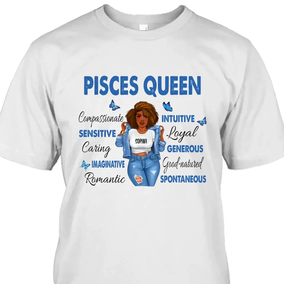 Personalized 12 Zodiac Queen - Custom T-Shirt and Hoodie - Gift For Birthday