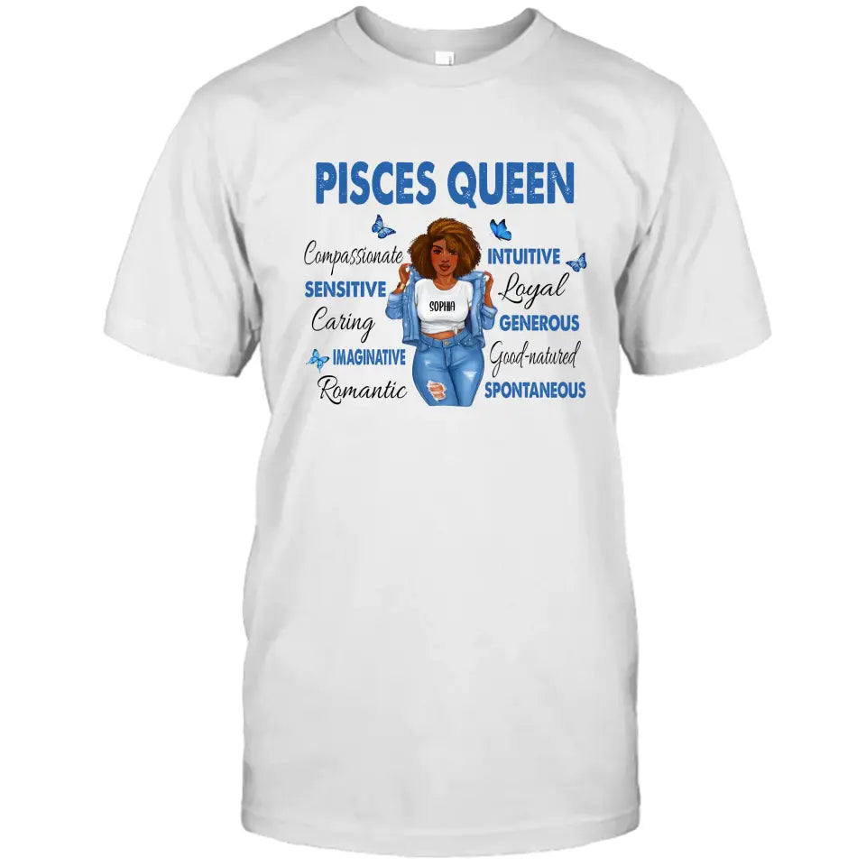 Personalized 12 Zodiac Queen - Custom T-Shirt and Hoodie - Gift For Birthday