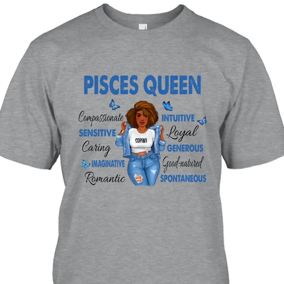 Personalized 12 Zodiac Queen - Custom T-Shirt and Hoodie - Gift For Birthday