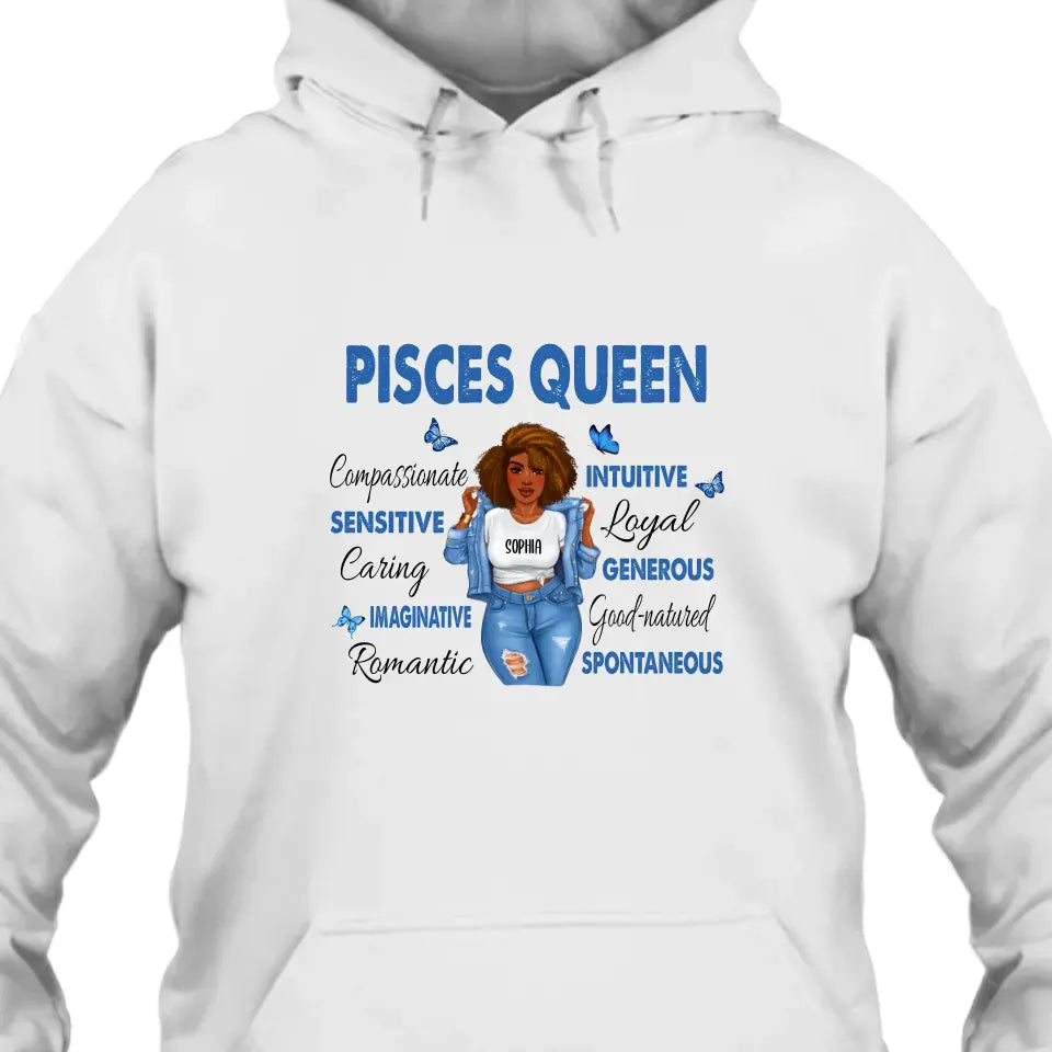 Personalized 12 Zodiac Queen - Custom T-Shirt and Hoodie - Gift For Birthday