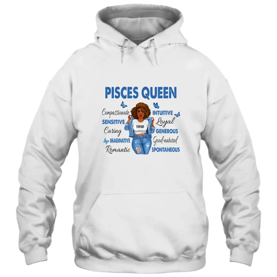 Personalized 12 Zodiac Queen - Custom T-Shirt and Hoodie - Gift For Birthday