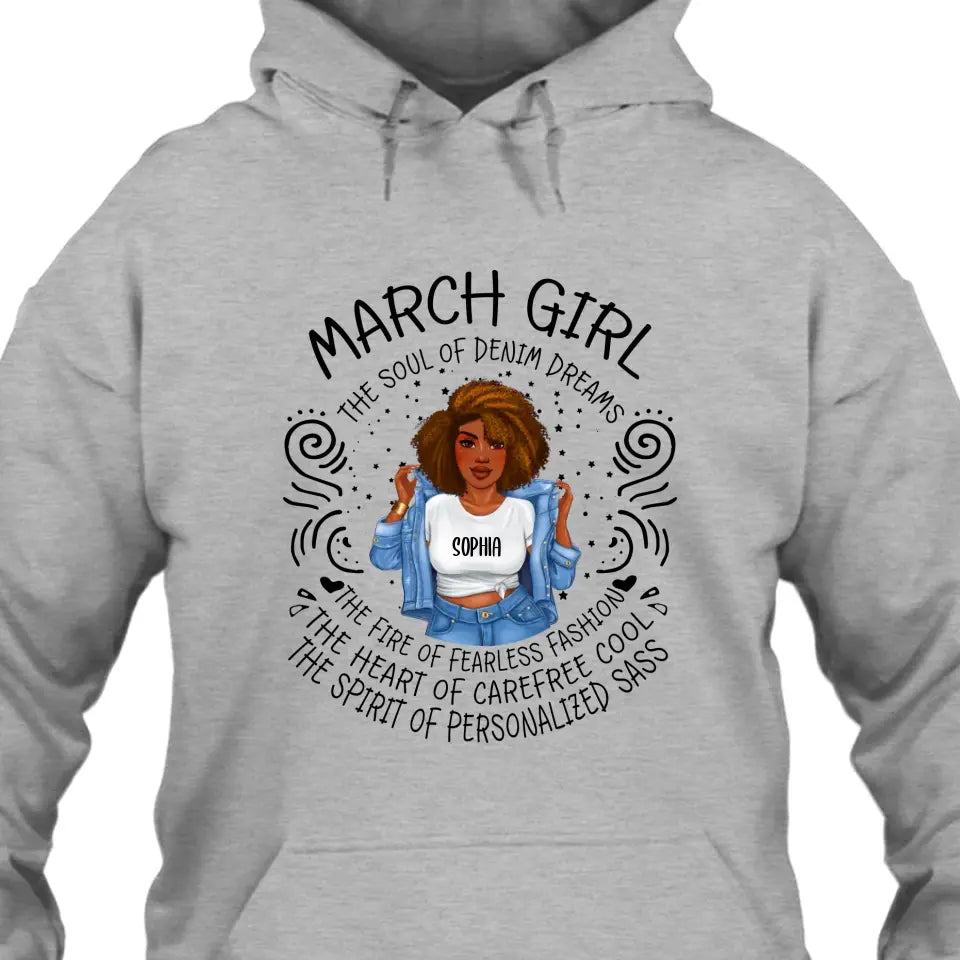 Custom 12 Birthday Month -The Soul Of Denim Dreams - Personalized T-Shirt and Hoodie - Gift For Birthday