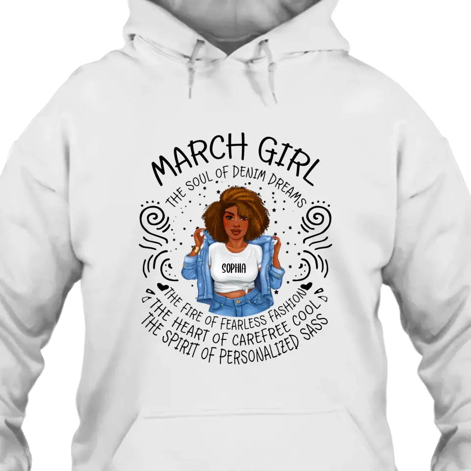 Custom 12 Birthday Month -The Soul Of Denim Dreams - Personalized T-Shirt and Hoodie - Gift For Birthday