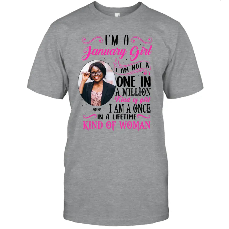 Personalized Photo, Birth Month and Color - I Am A Once - Custom Shirt - Gift For Birthday