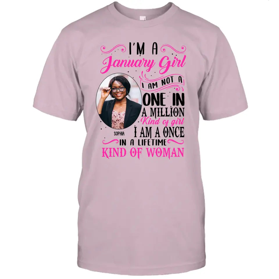 Personalized Photo, Birth Month and Color - I Am A Once - Custom Shirt - Gift For Birthday