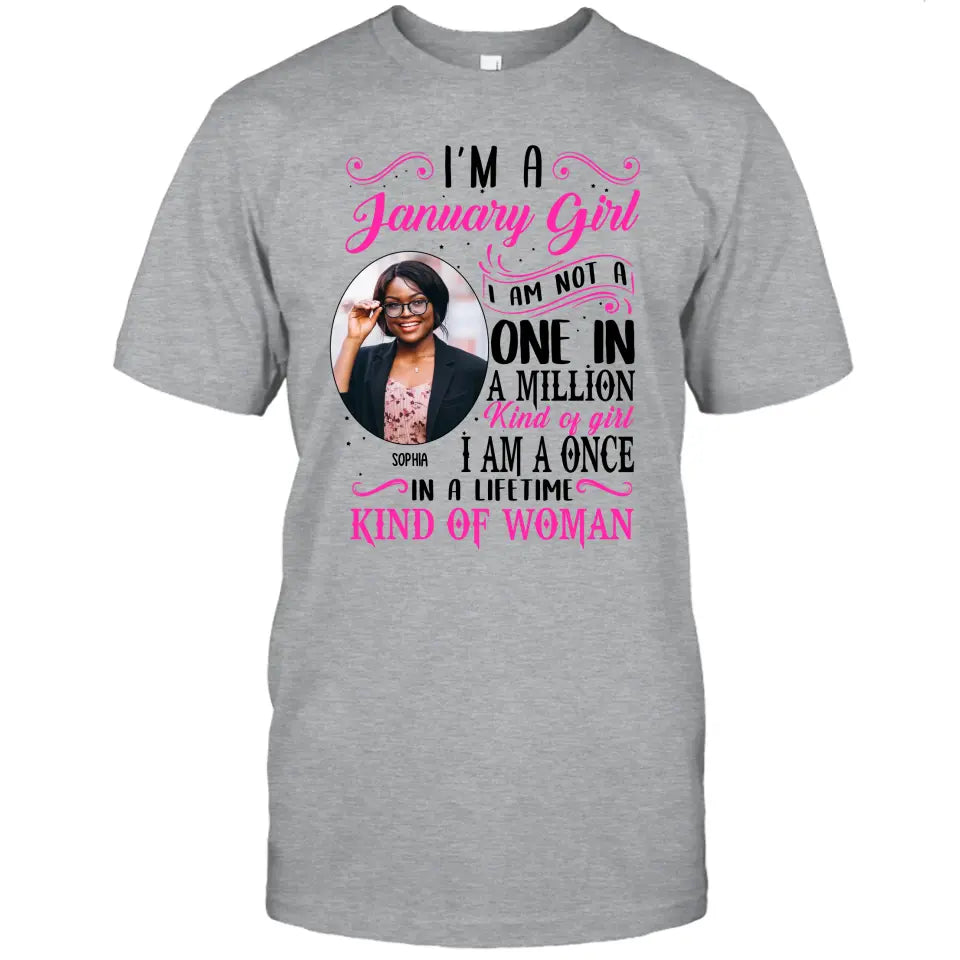 Personalized Photo, Birth Month and Color - I Am A Once - Custom Shirt - Gift For Birthday