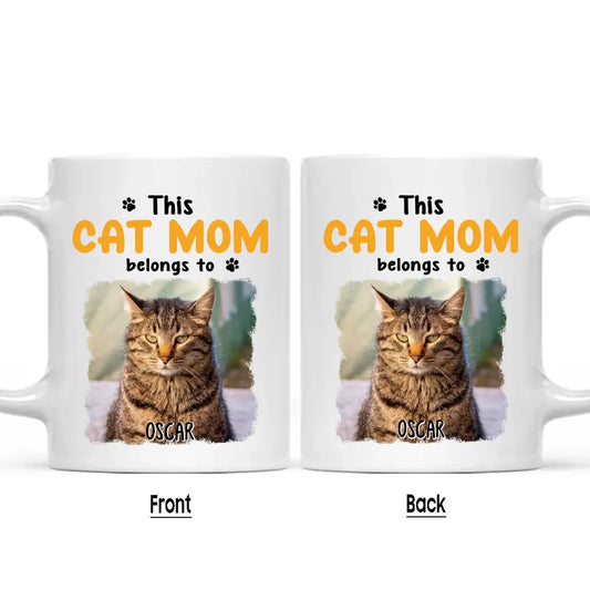 This Cat Mom Belong To - Personalized Cat Photo Mug - Custom Gift for Cat Lovers - Mother's Day, Christmas Gift