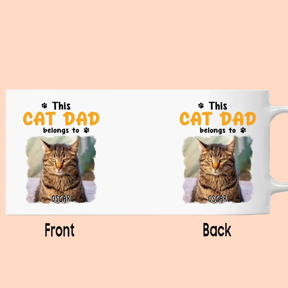 This Cat Dad Belong To - Personalized Cat Photo Mug - Custom Gift for Cat Lovers - Father's Day, Christmas Gift